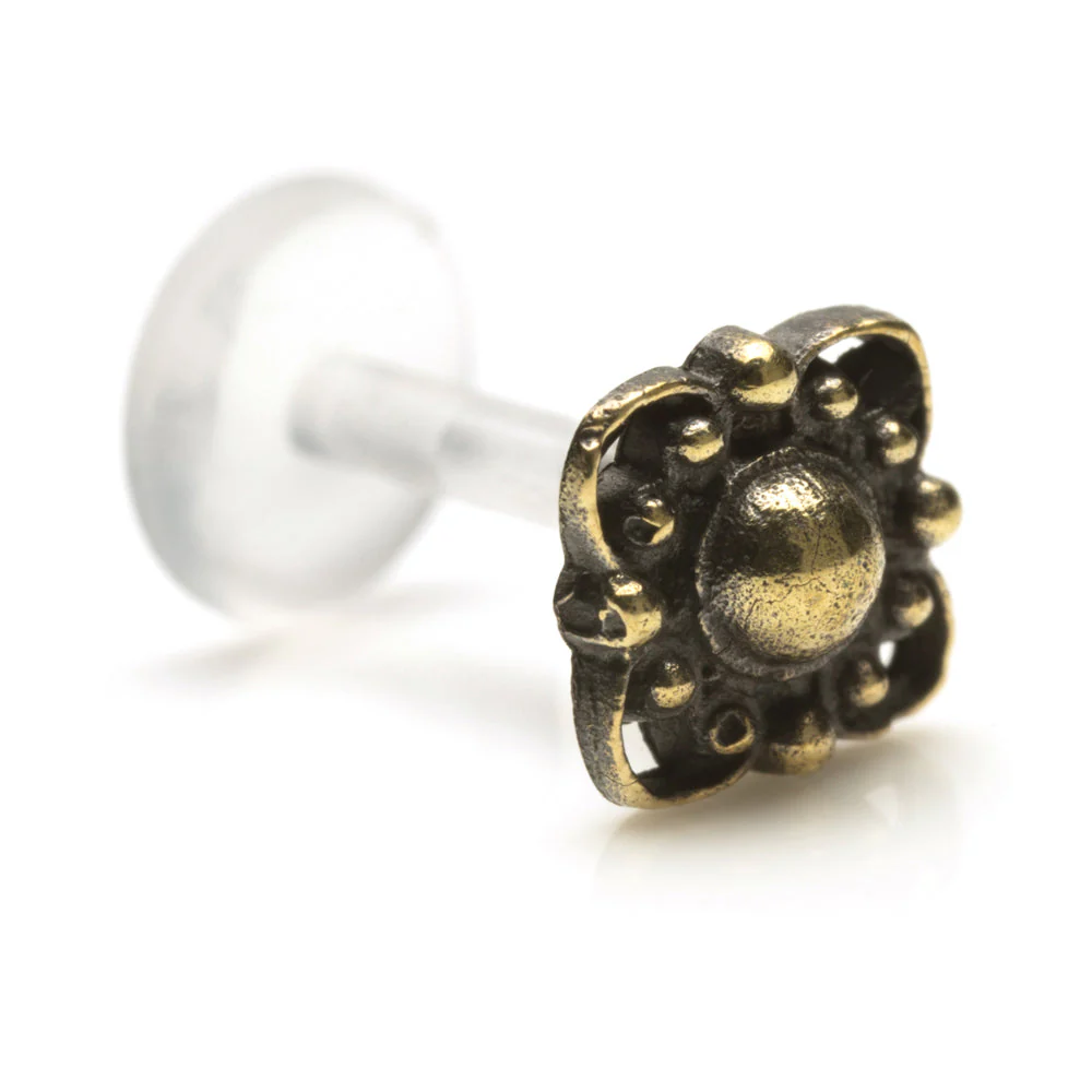 1x Brass & Plastic Labret - BRASLAB10 - Image 2