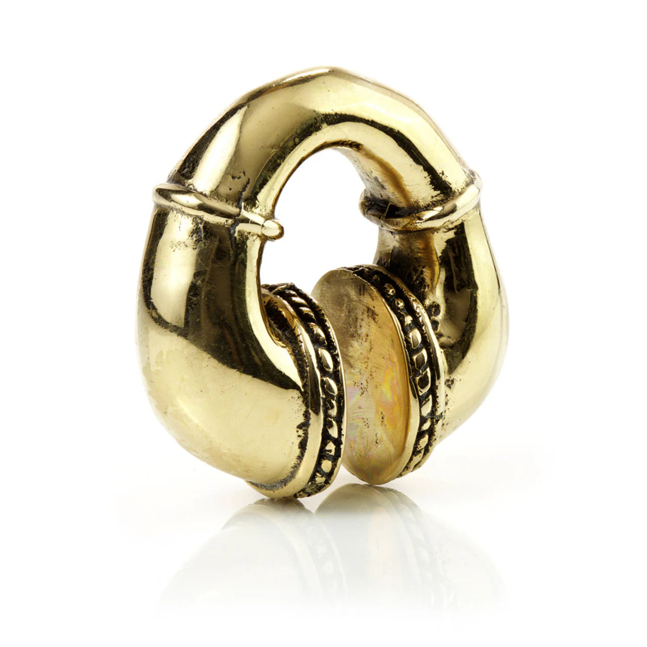 1x Hanging Brass Dumbbell Ear Weight -17.5gms