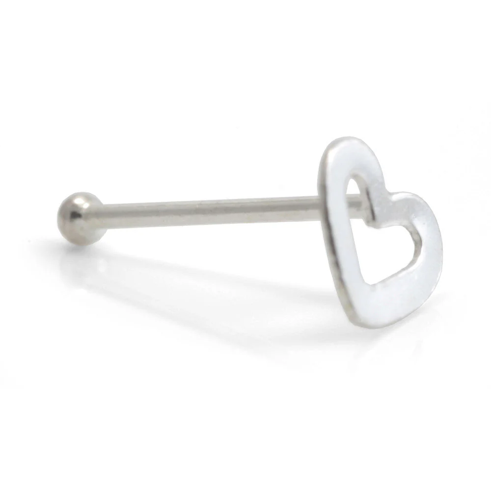 20x Silver Heart Straight Ball Back - in Box - Image 3
