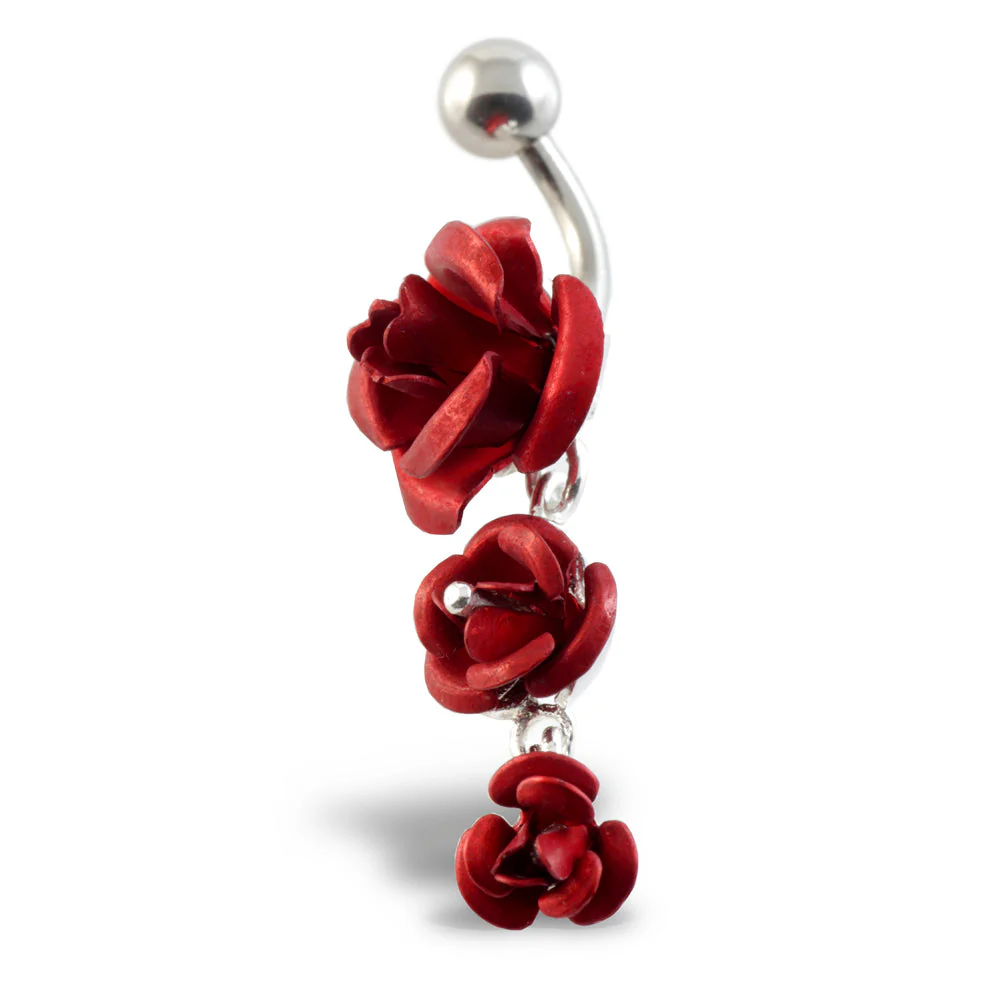 3 Roses Silver & Steel Navel - Image 3