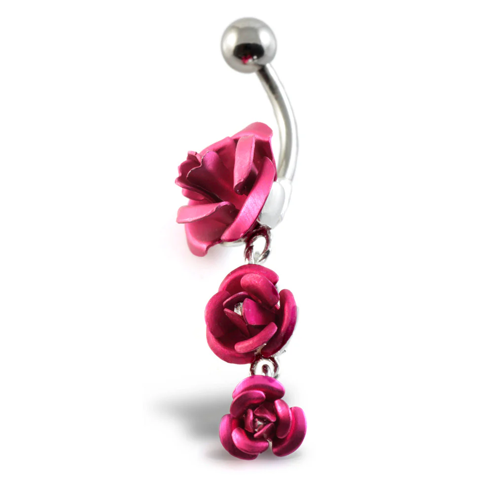 3 Roses Silver & Steel Navel - Image 4