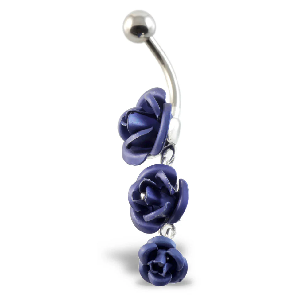 3 Roses Silver & Steel Navel - Image 5