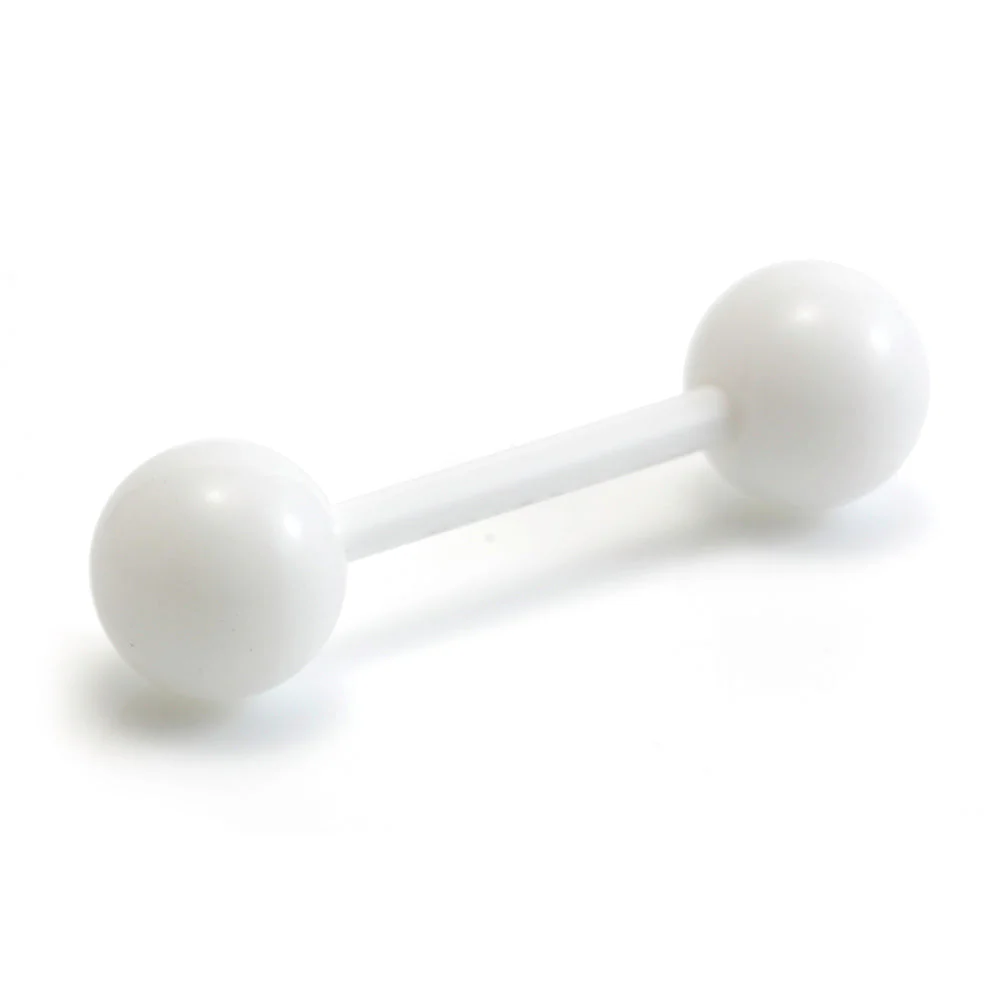 5x Black/White/Clear Ball Acrylic Flexi Barbells - Image 2