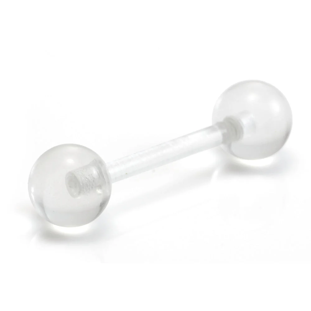 5x Black/White/Clear Ball Acrylic Flexi Barbells - Image 3