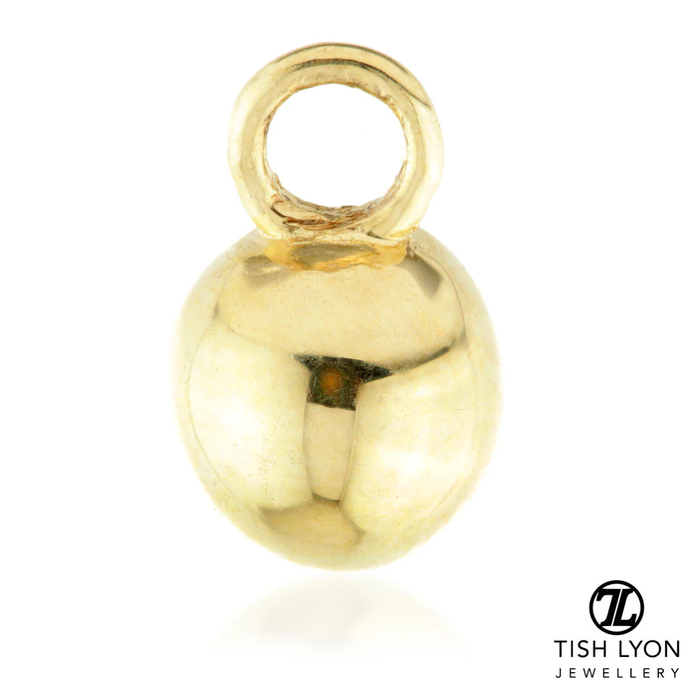 9 Carat Solid Gold Ball Hoop Charm for Hinge Segment Ring - Image 2