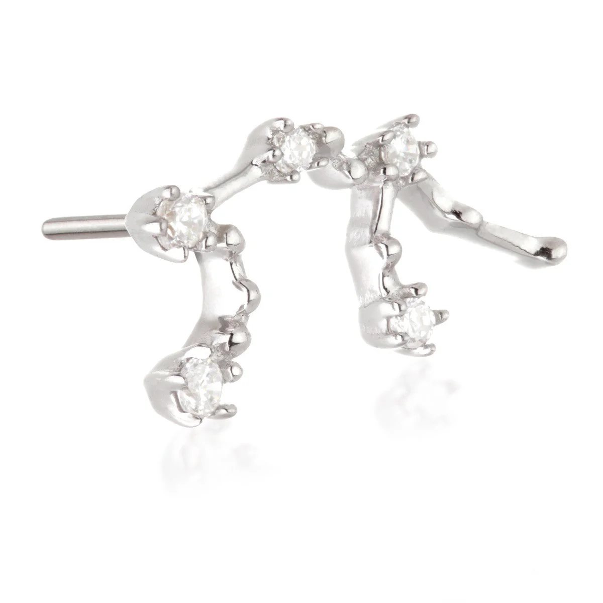 Aquarius Threadless Jewelled Zodiac Constellation Pin Attachment - Image 2