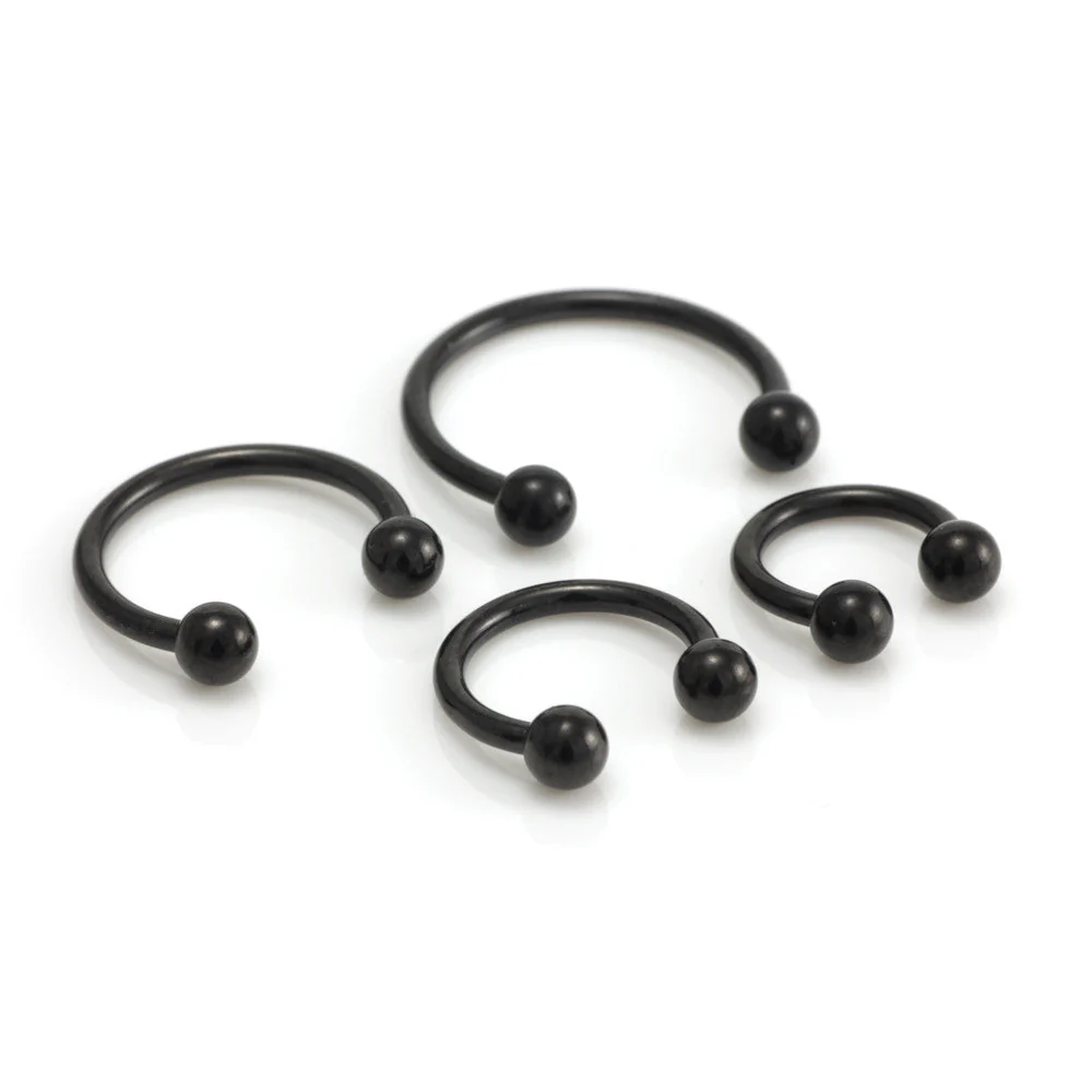 Black Steel Micro Circular Barbell