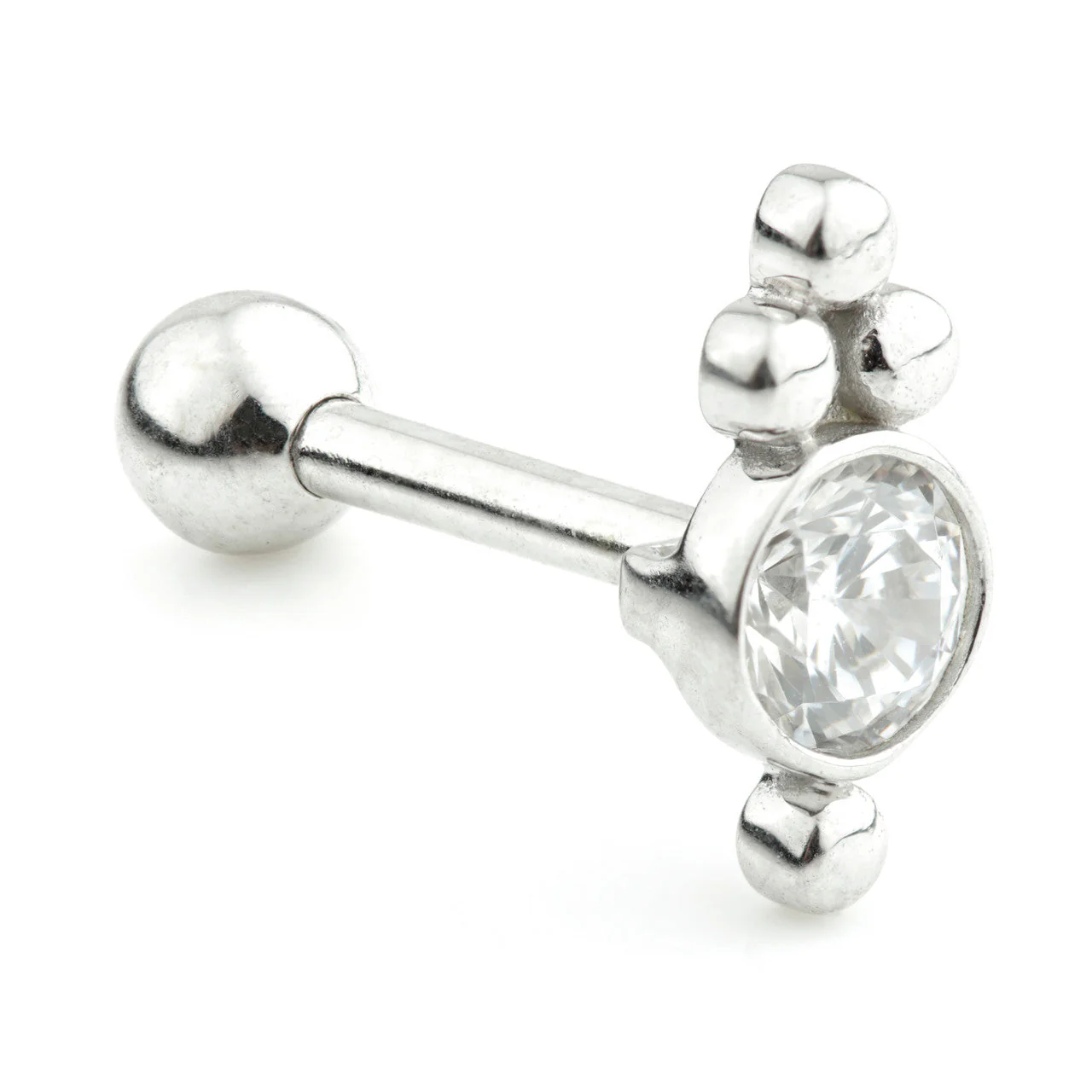 Caeli Gem Solid Gold Cartilage Barbell Earring - Image 2
