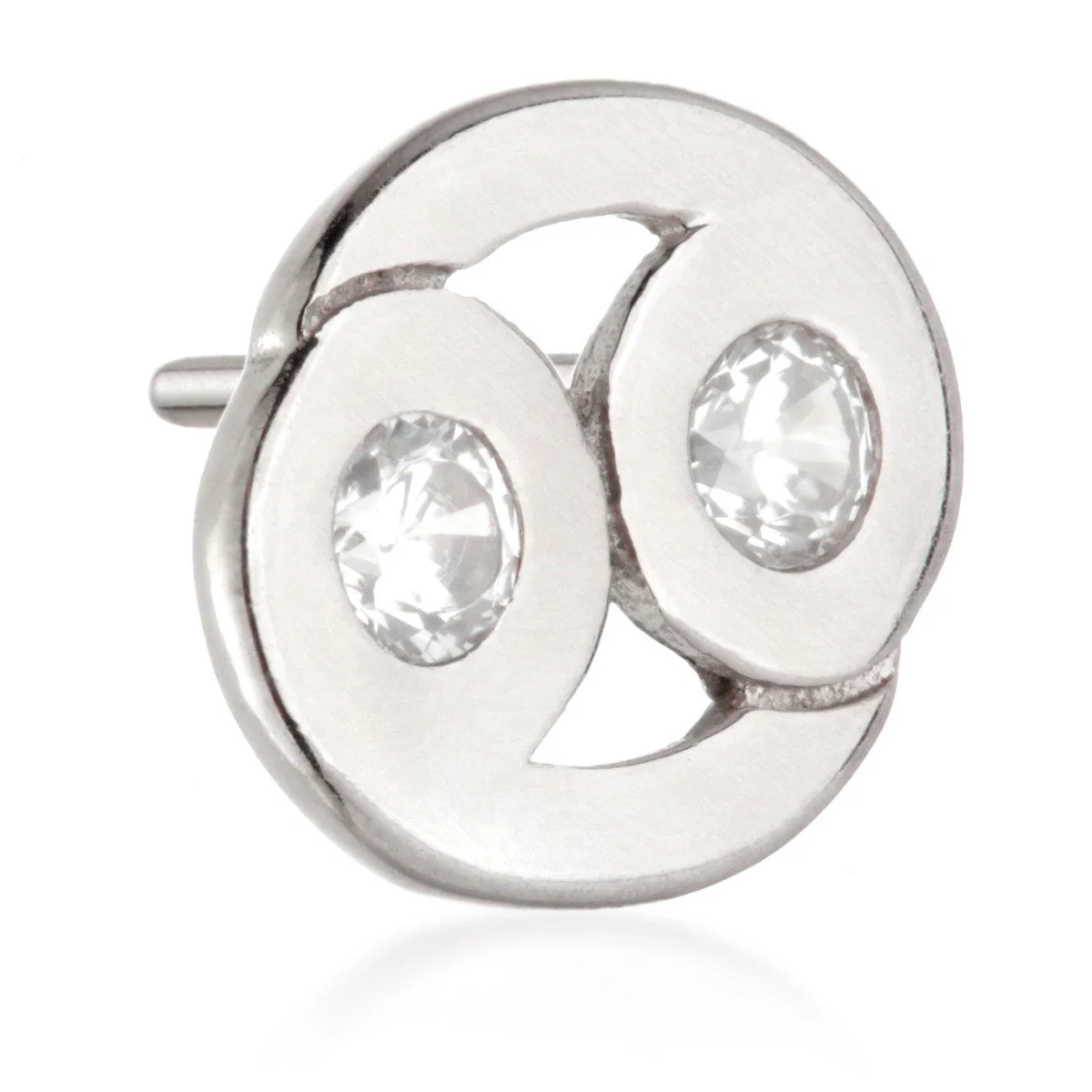 Cancer Threadless Jewelled Zodiac Pin Attachment - Image 2