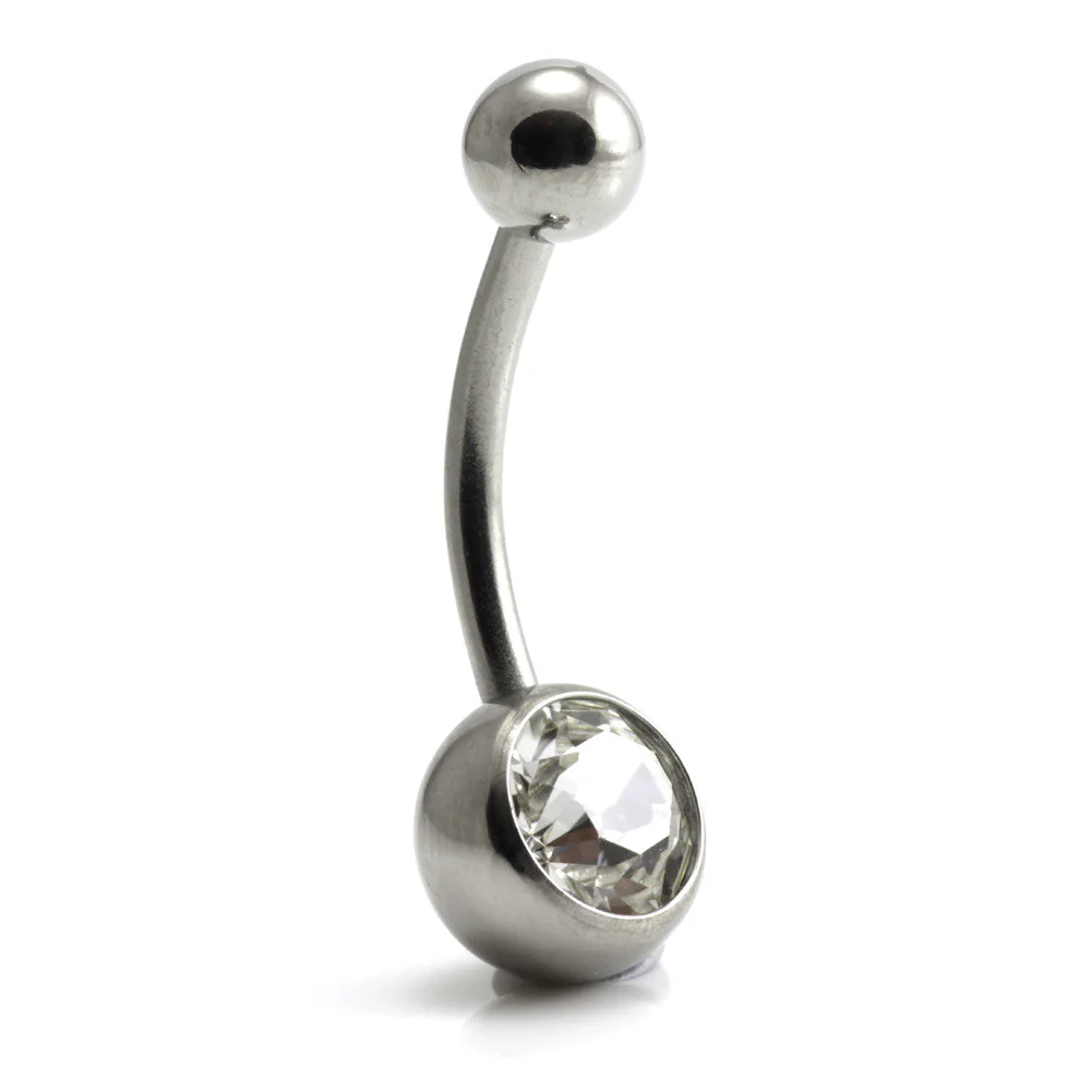 Discounted Titanium External Thread Jewelled Navel