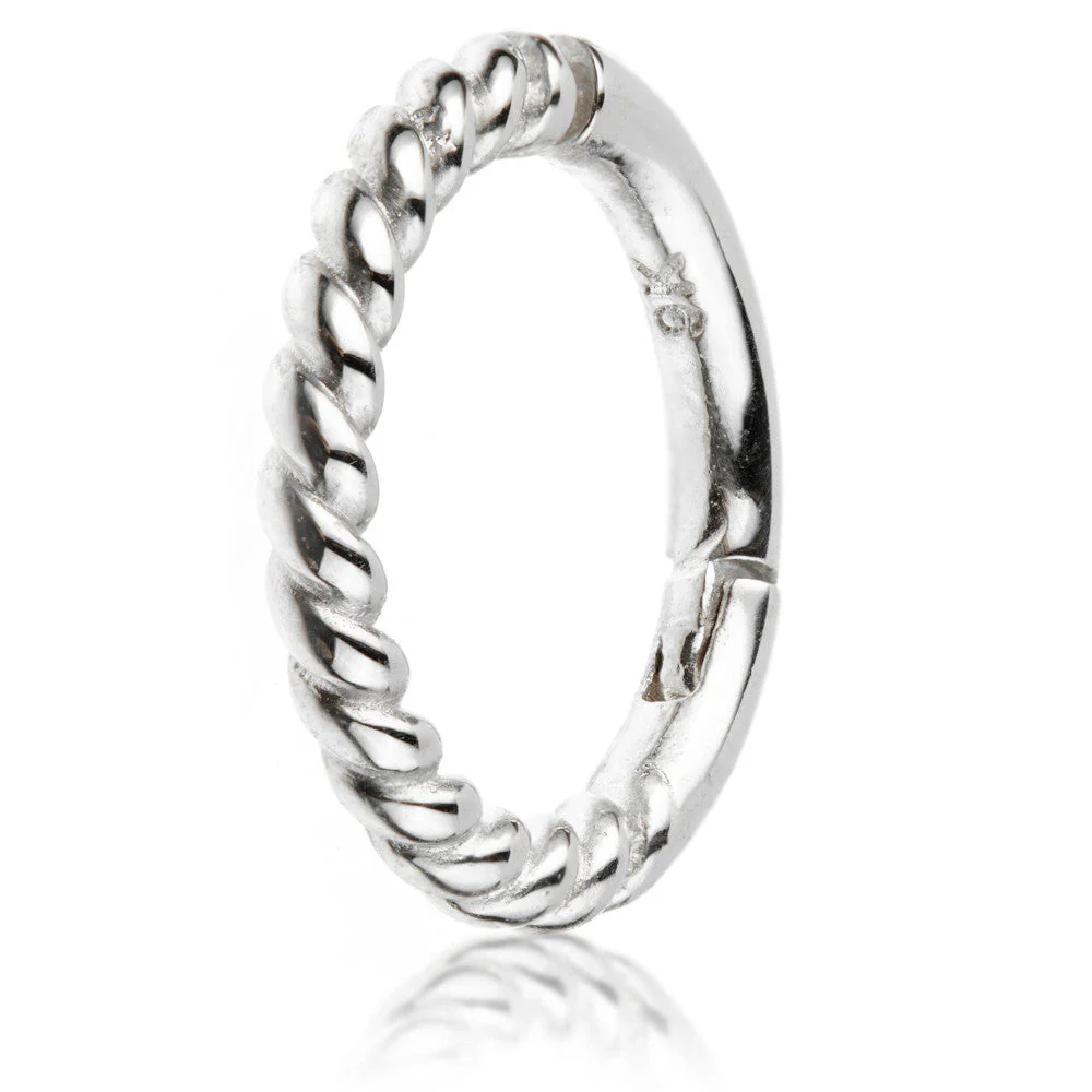 Eris Solid Gold Rope Hoop Earring - Image 2