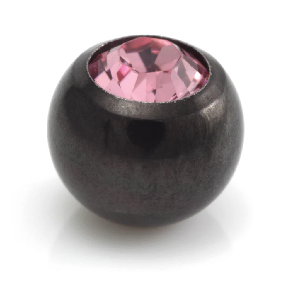 Evil Black Titanium External Thread Gem Ball - Image 2