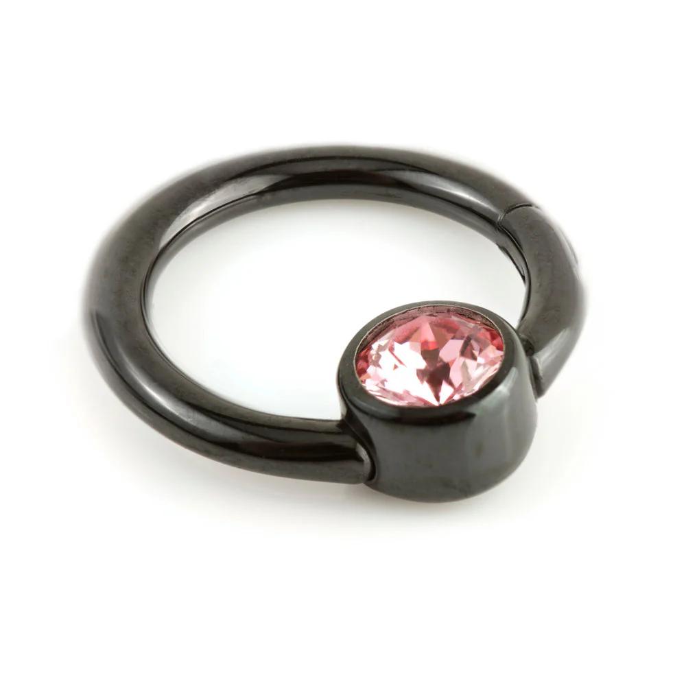 Evil Black Titanium Gem Hinge Segment Ring - Image 2