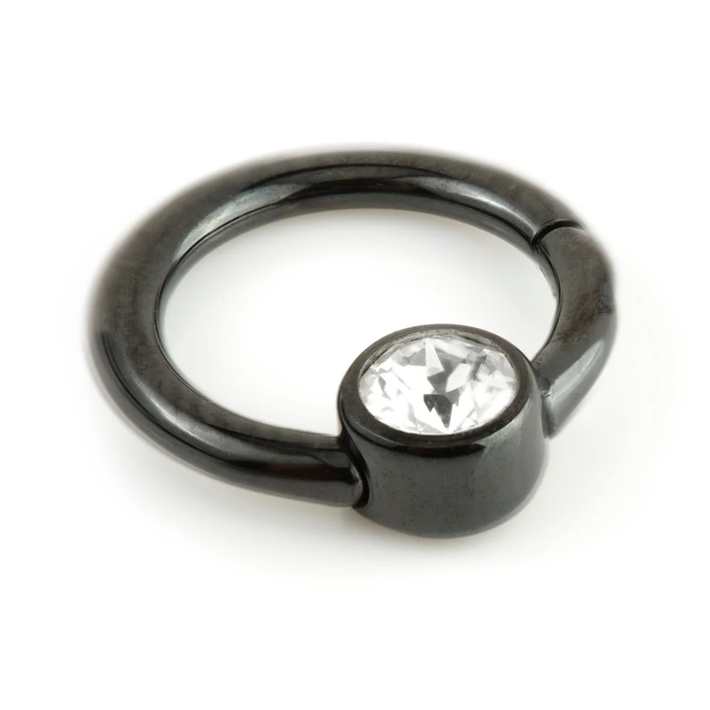 Evil Black Titanium Gem Hinge Segment Ring - Image 3