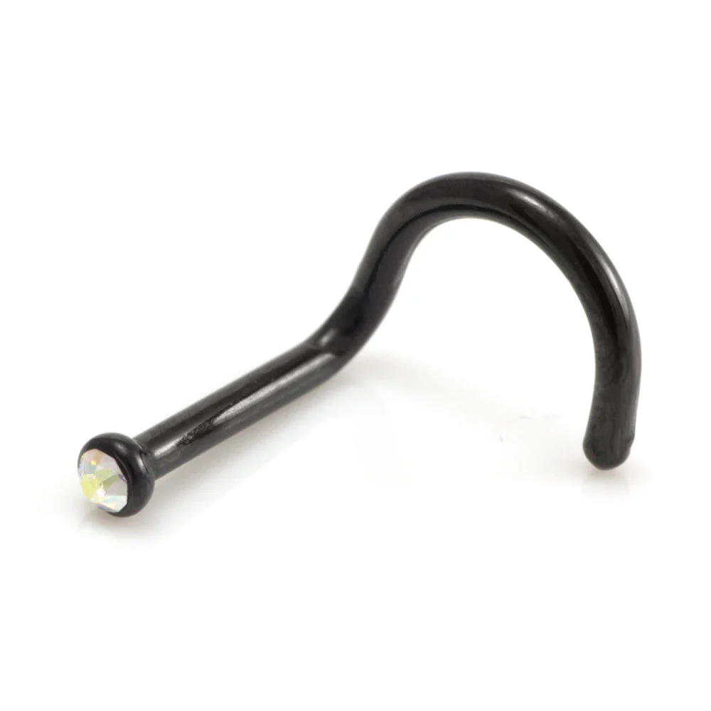 Evil Black Titanium Gem Nose Stud