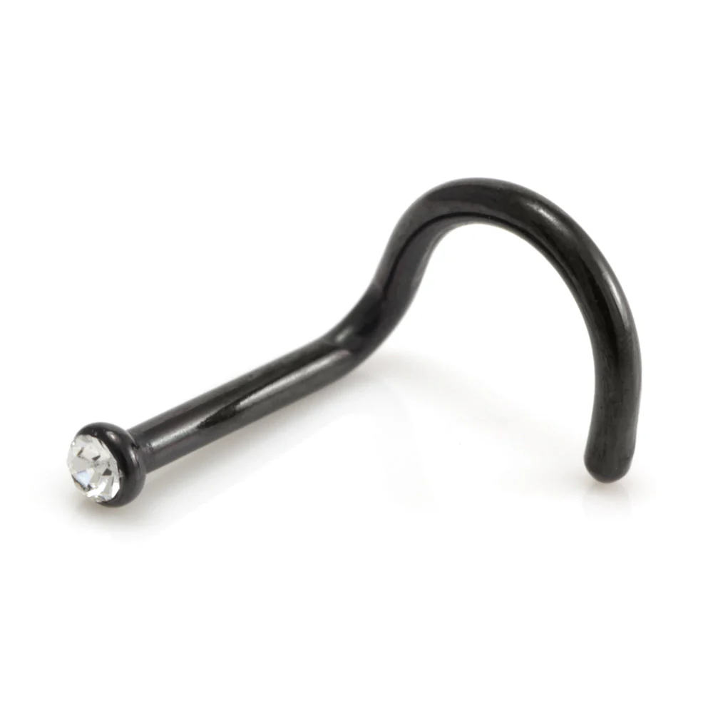 Evil Black Titanium Gem Nose Stud - Image 3