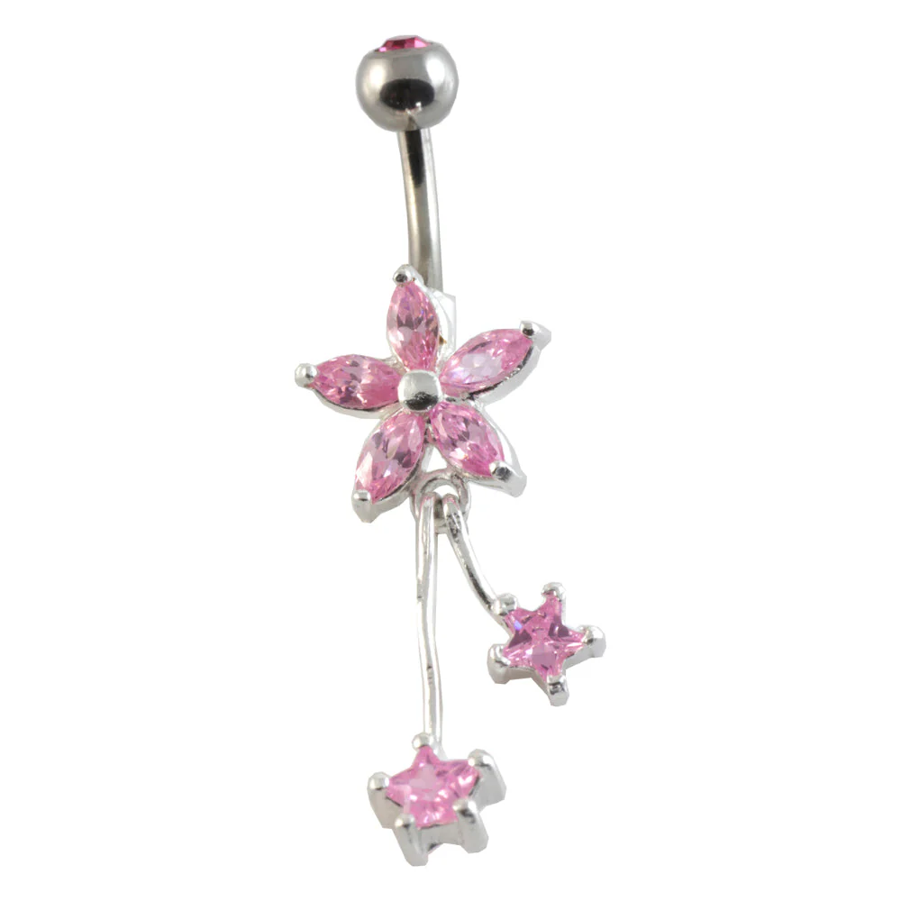 Flower Stars Silver & Steel Navel - Image 2