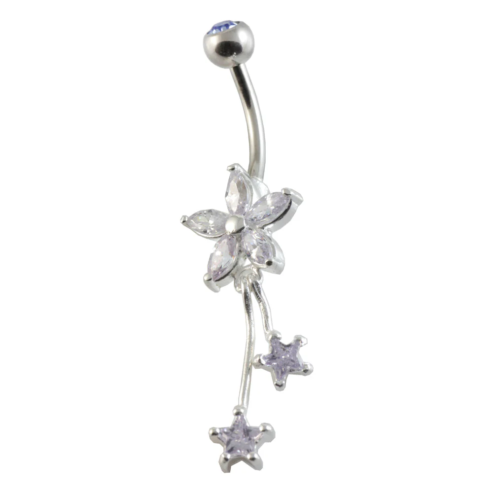 Flower Stars Silver & Steel Navel - Image 3