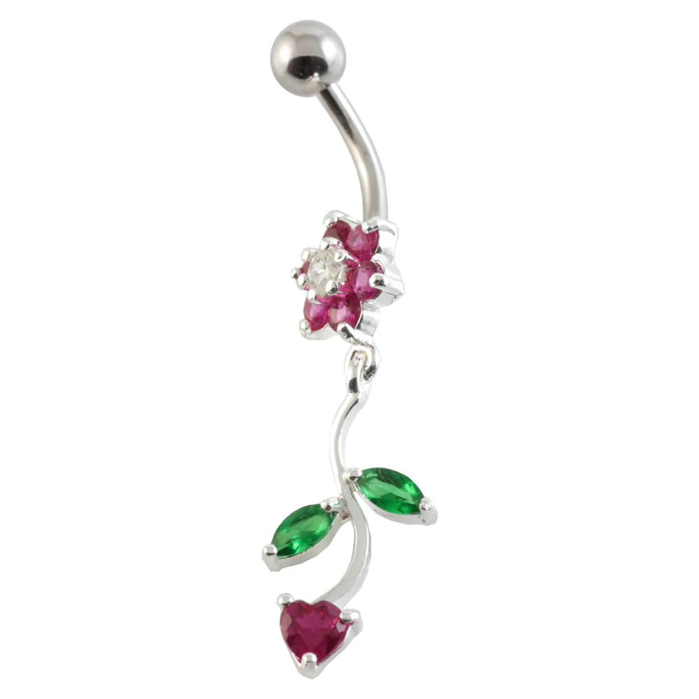 Flowers Navel Curved Bar - Image 2