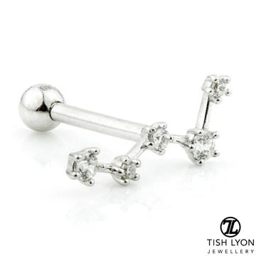 Gem Constellation 9 Carat Solid Gold Barbell Earring - Image 2