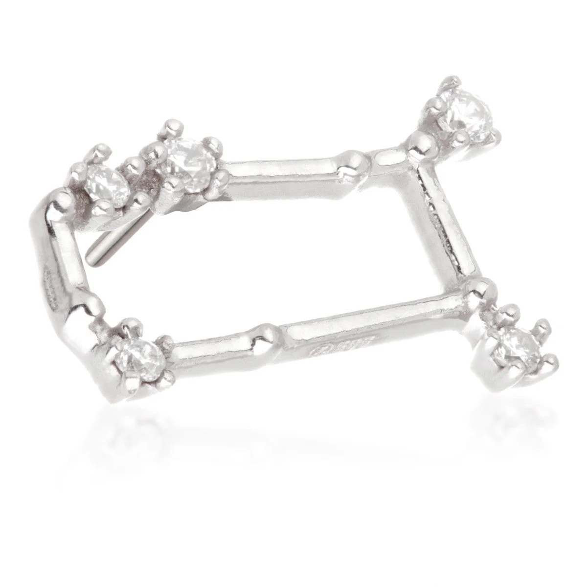 Gemini Threadless Jewelled Zodiac Constellation Pin Attachment - Image 2