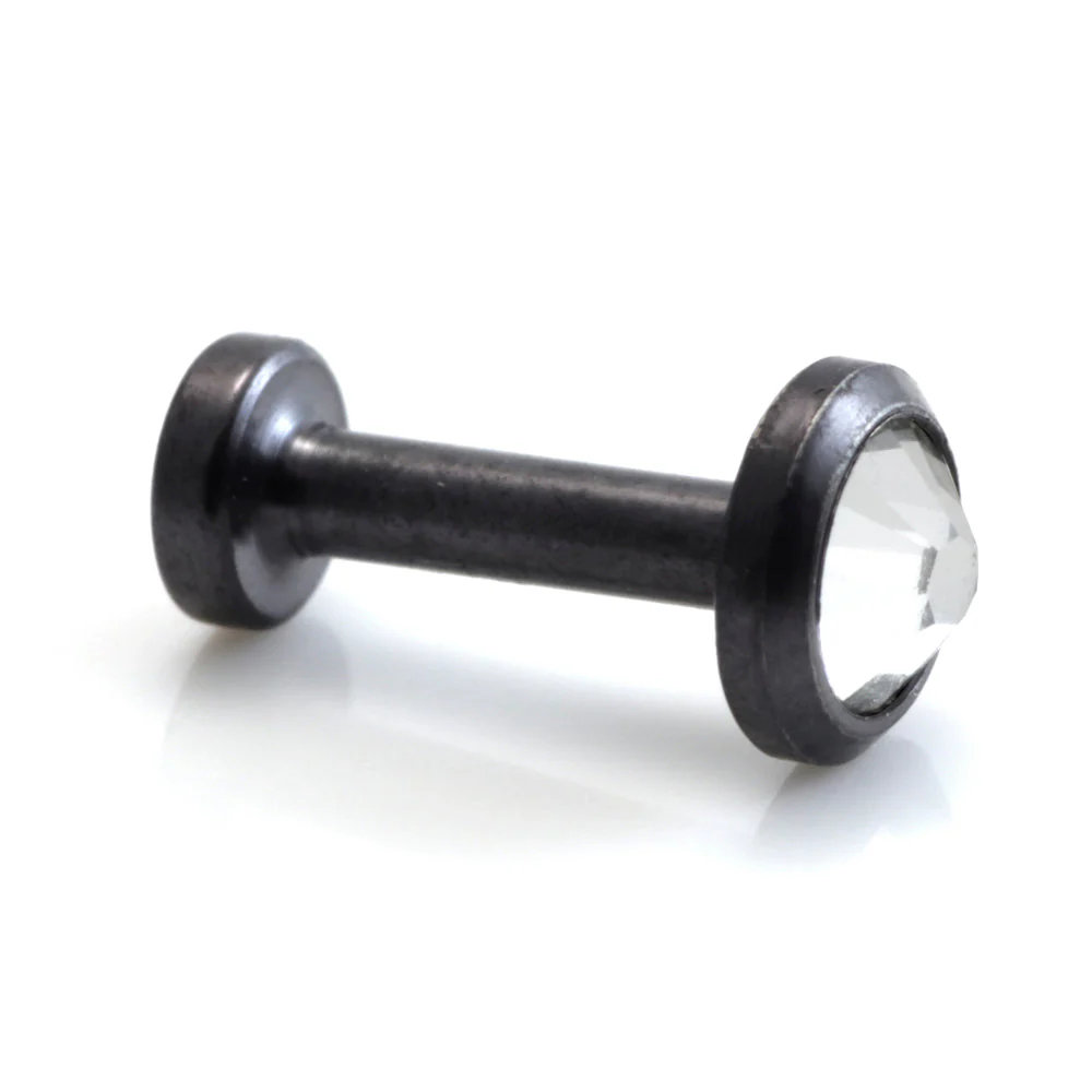 Graphite Black Ti Internal Thread Gem Disk Labret 3mm Base - Image 2