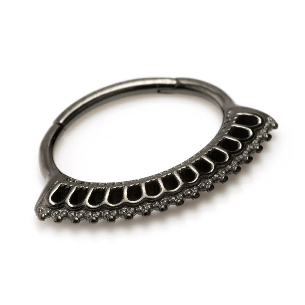 Gun Metal Steel Hinge Daith Ring - BXDAITH3 - Image 2