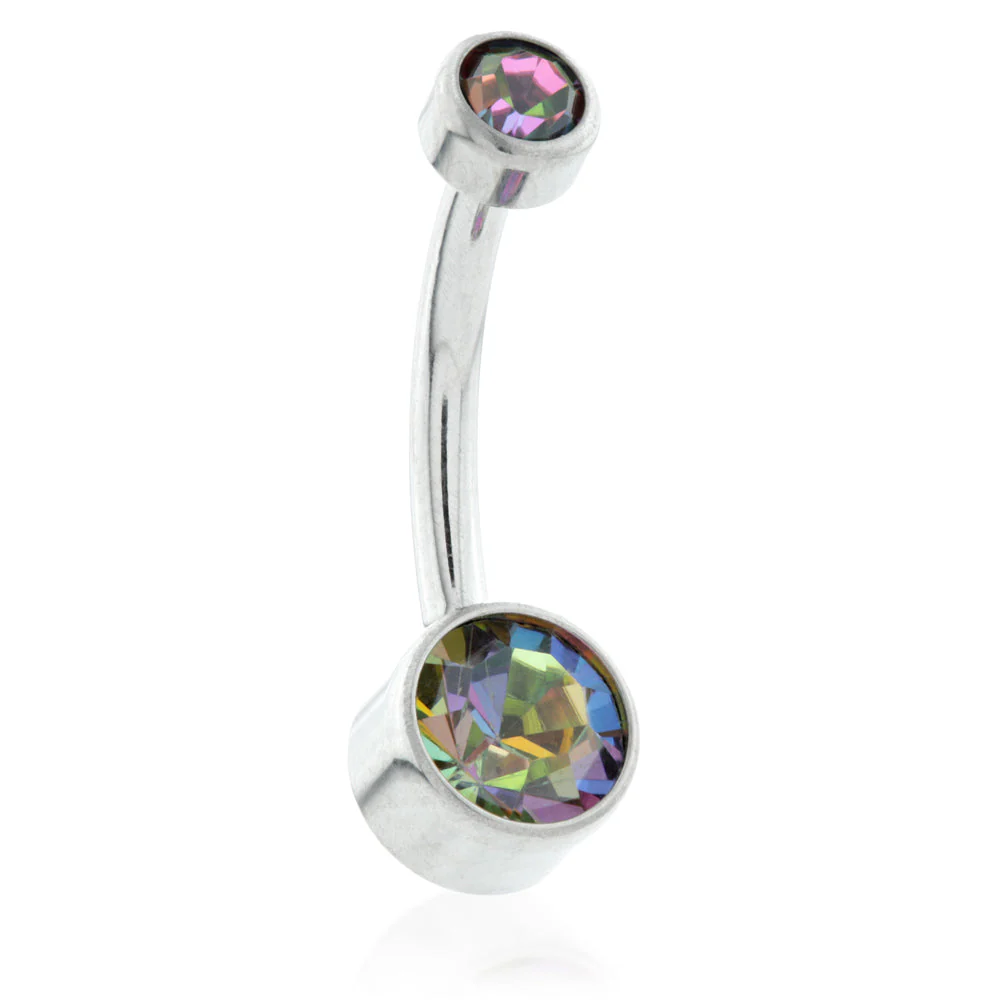 Internal Ti Double Jewelled Disk Navel - 1.6mm - Image 2