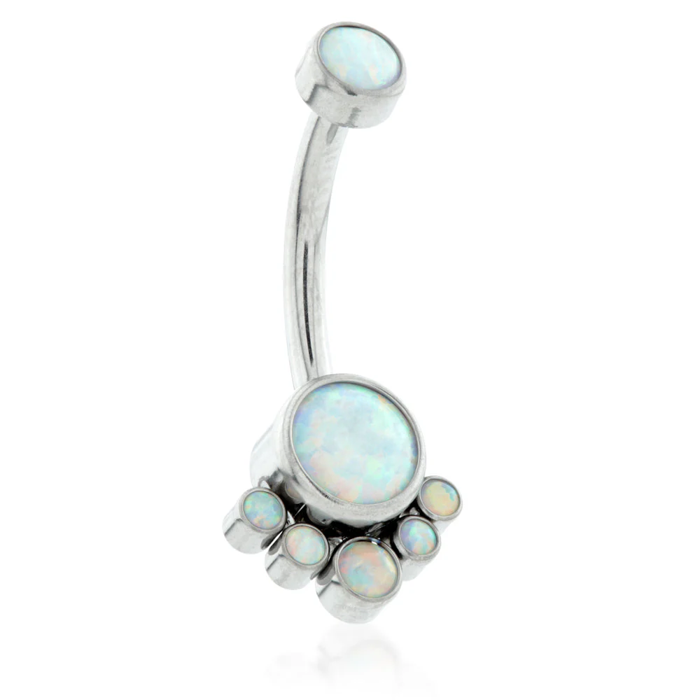 Internal Ti Double Opal Navel with 6 Opal Cluster - Image 2