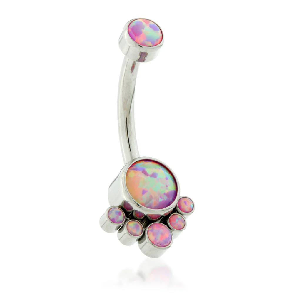 Internal Ti Double Opal Navel with 6 Opal Cluster - Image 3