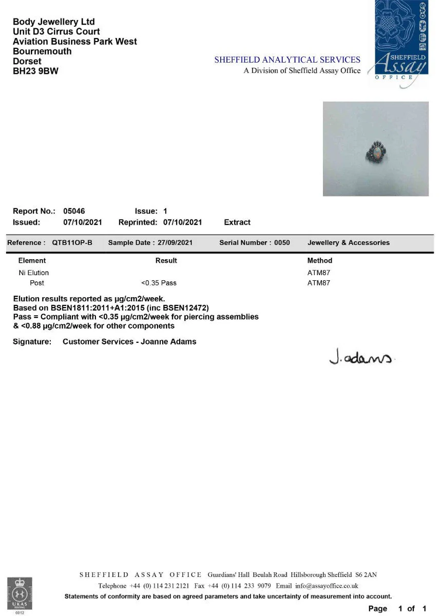 Internal Ti Double Opal Navel with Gem and Ball Cluster - Image 2