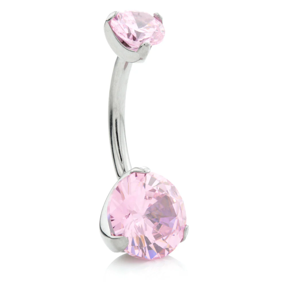 Internal Ti Double Prong Set Jewelled Navel - Image 2