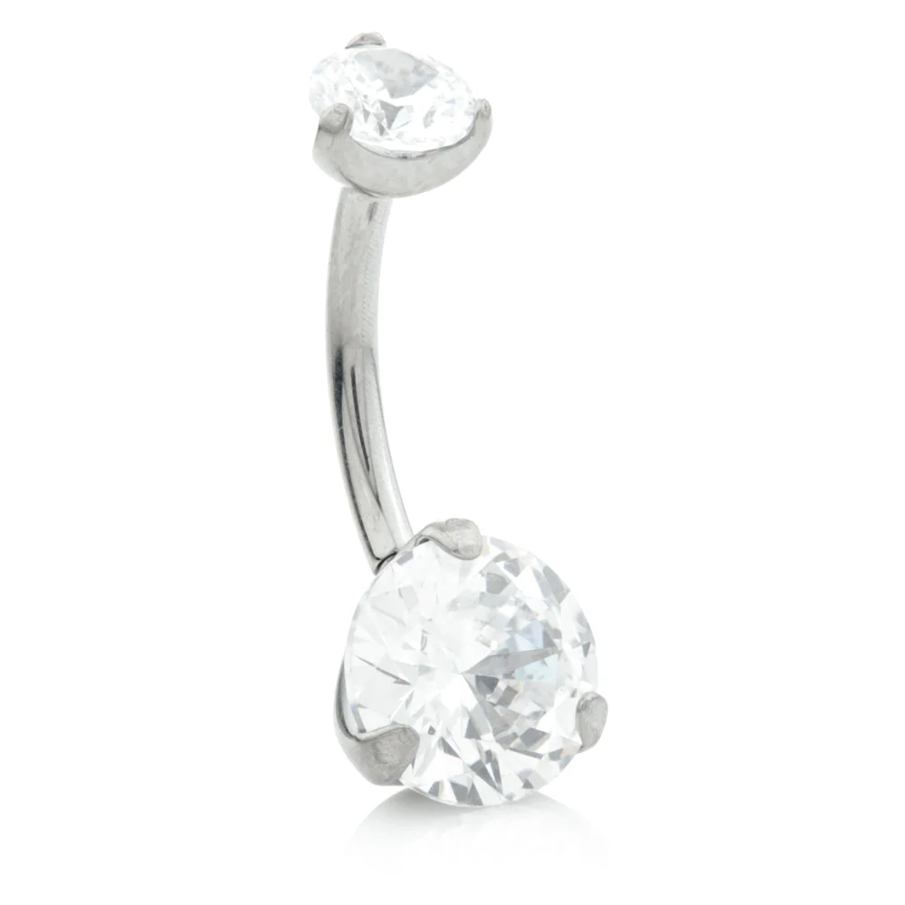 Internal Ti Double Prong Set Jewelled Navel - Image 3