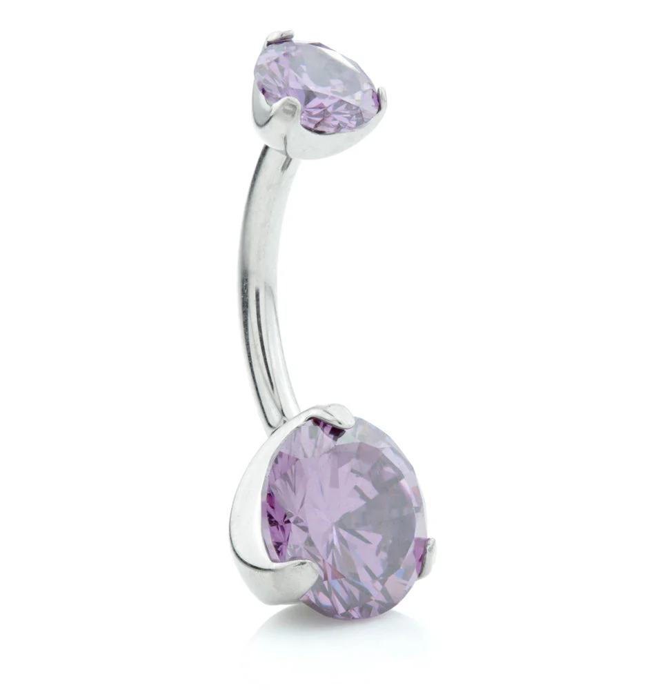 Internal Ti Double Prong Set Jewelled Navel - Image 5