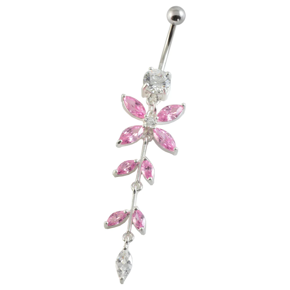 Jewelled Flowers Navel Curved Bar - Image 3