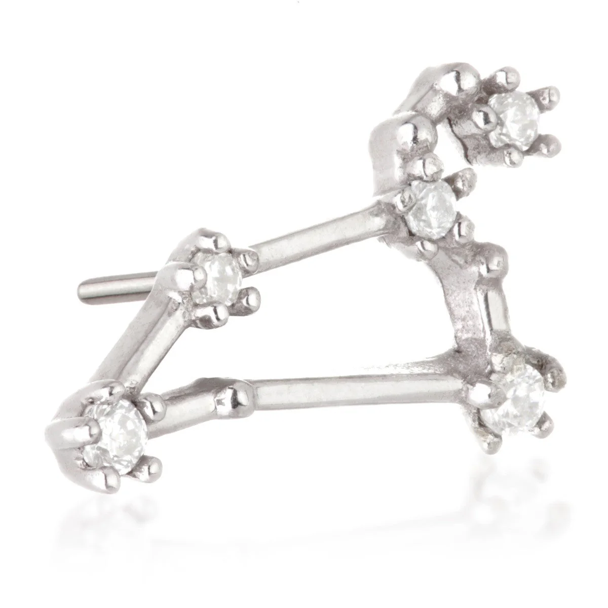 Leo Threadless Jewelled Zodiac Constellation Pin Attachment - Image 2
