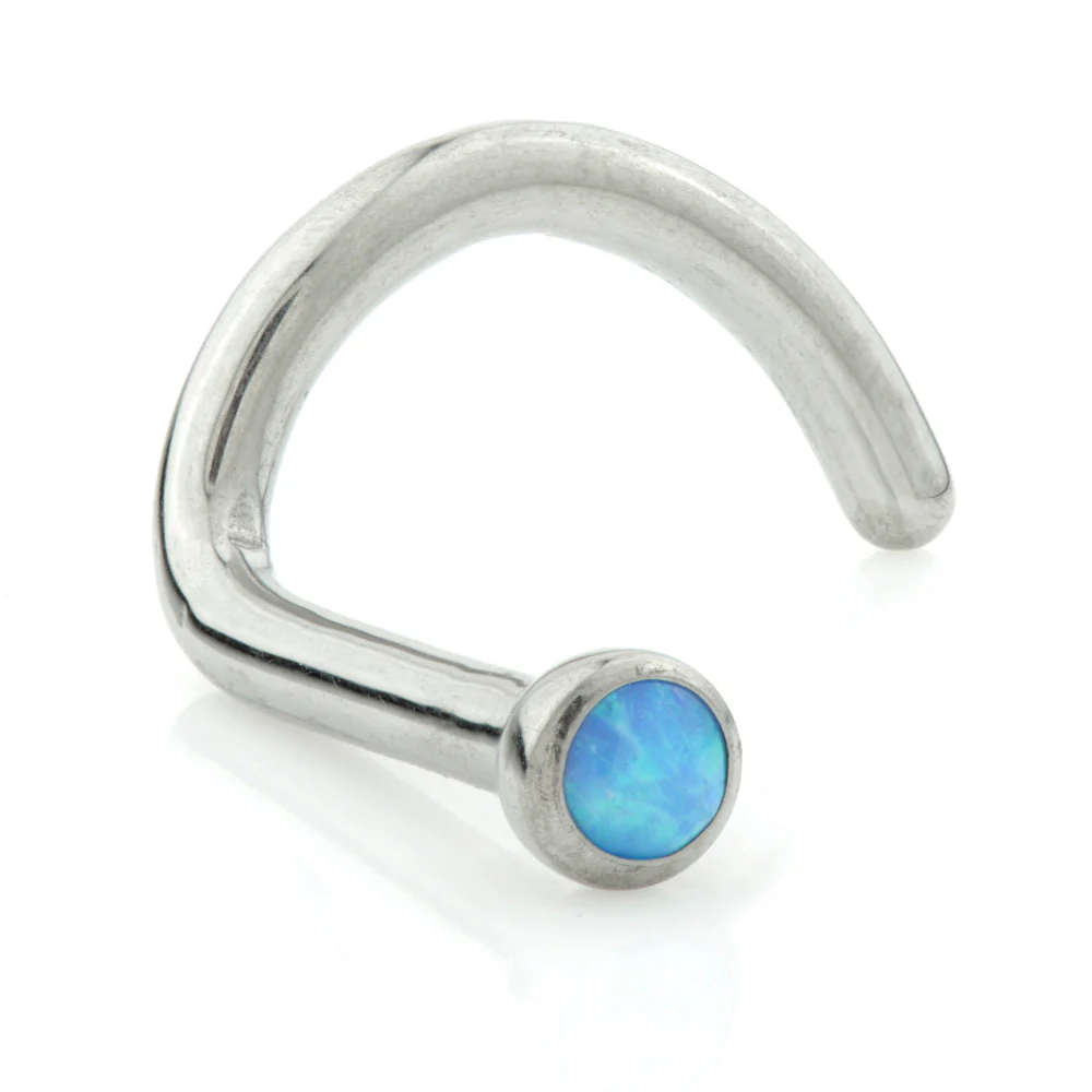 Opal Round Curl Nose Stud - Image 2