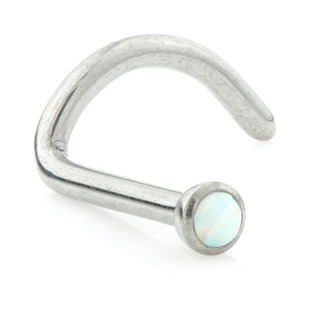 Opal Round Curl Nose Stud - Image 3
