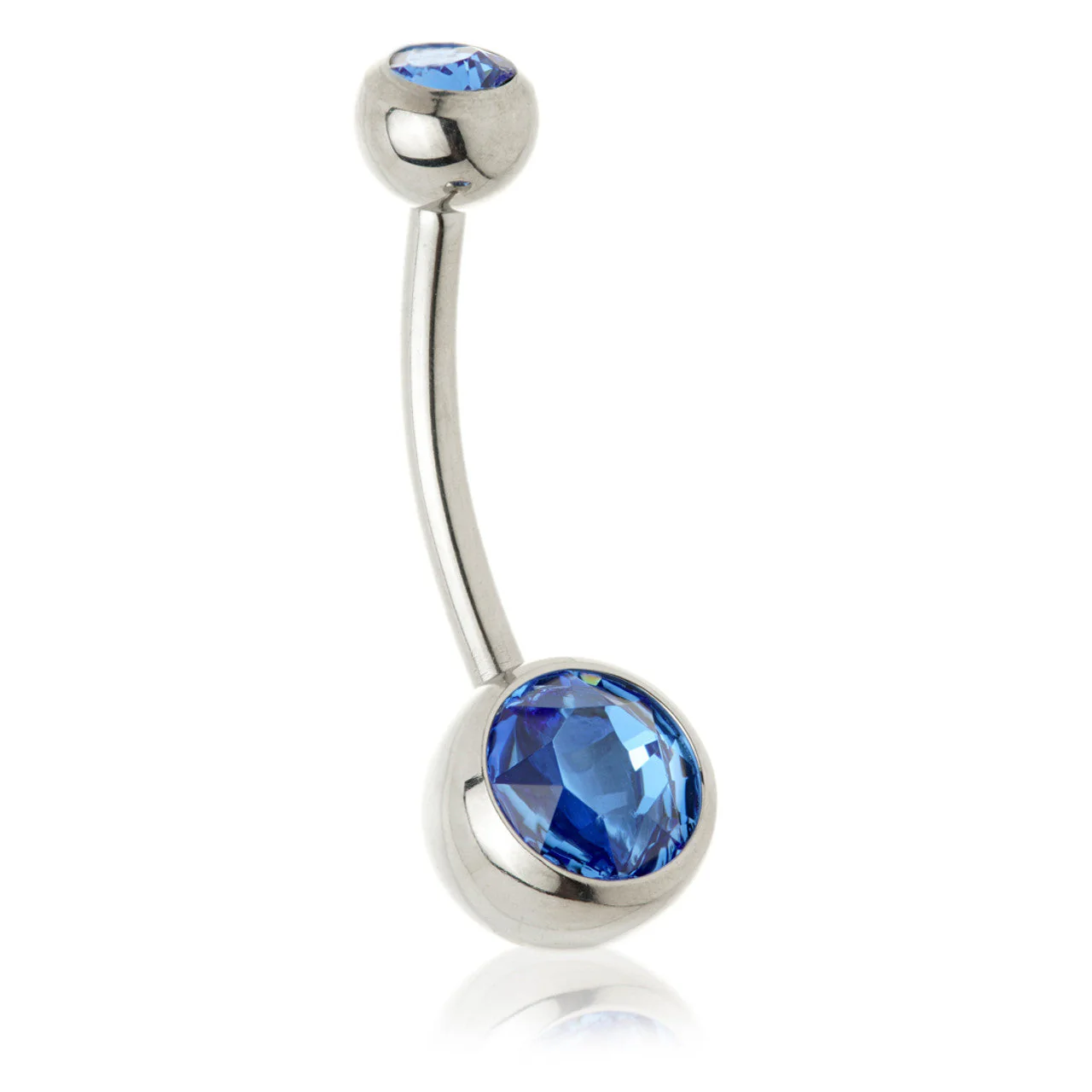 Perryman Titanium Internal Double Jewelled Navel Bar With 0.9mm Thread - UK Made - Image 3