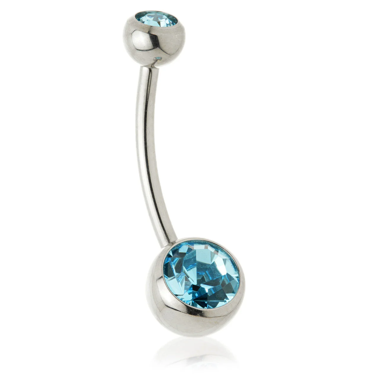 Perryman Titanium Internal Double Jewelled Navel Bar With 0.9mm Thread - UK Made - Image 4