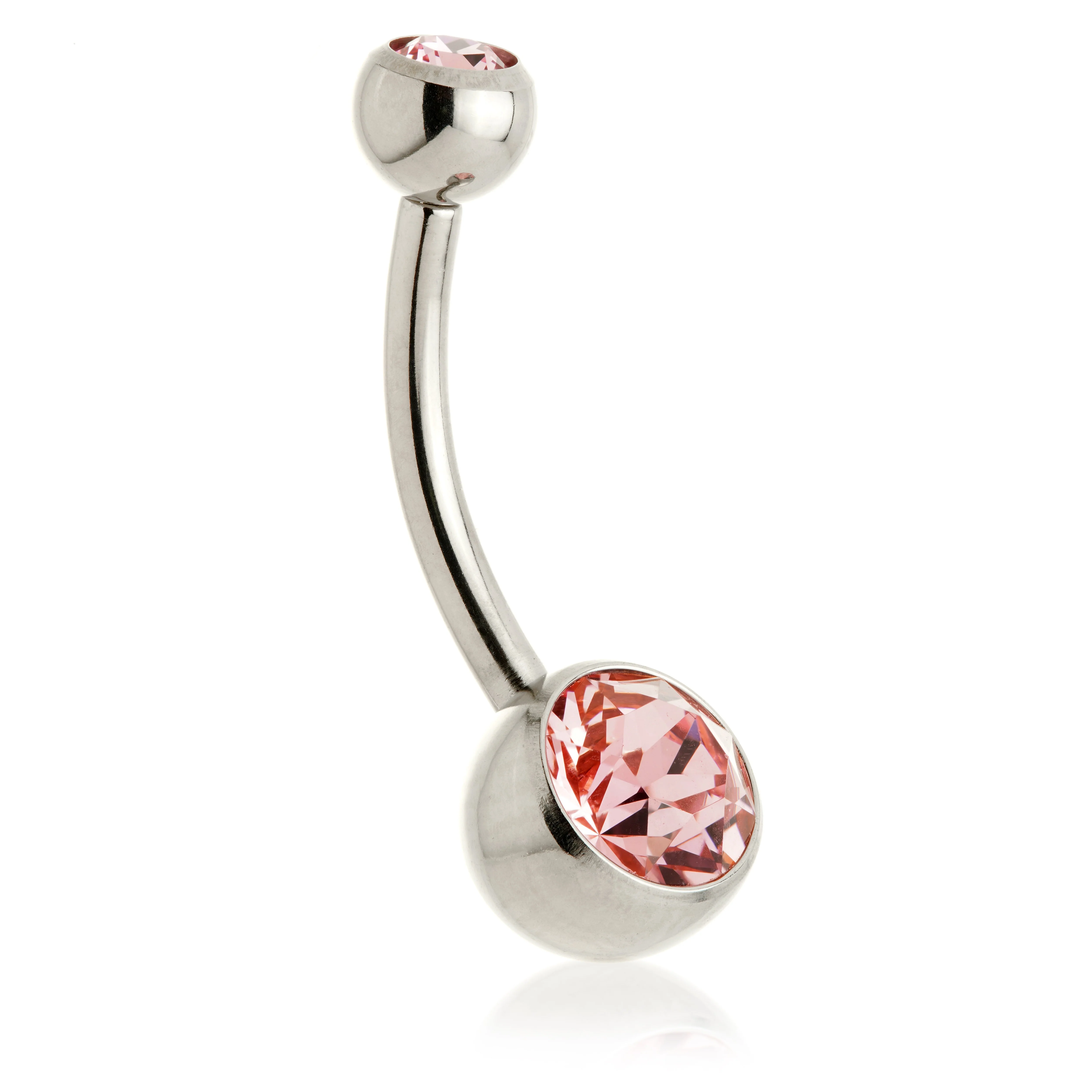 Perryman Titanium Internal Double Jewelled Navel Bar With 0.9mm Thread - UK Made - Image 5