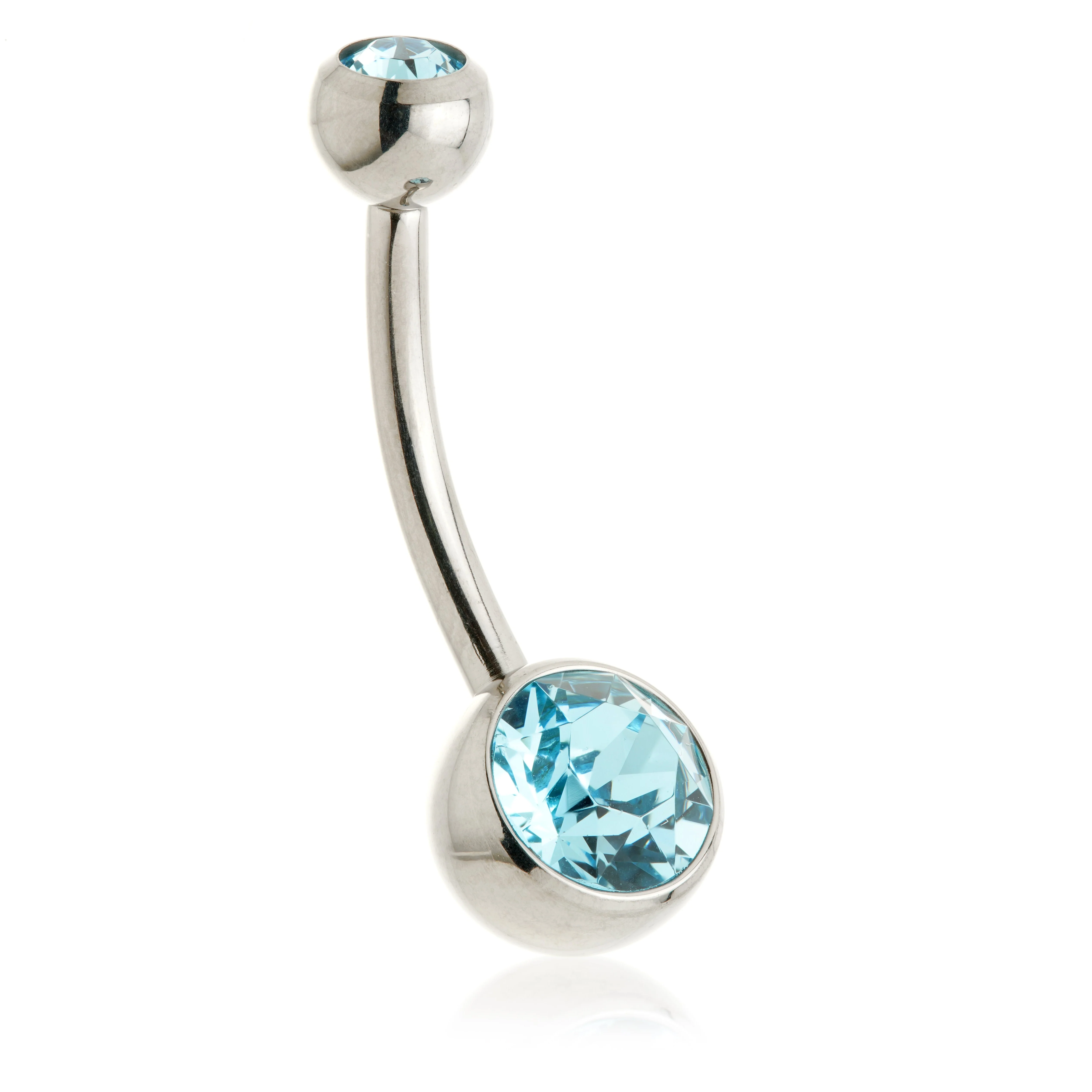 Perryman Titanium Internal Double Jewelled Navel Bar With 0.9mm Thread - UK Made - Image 6
