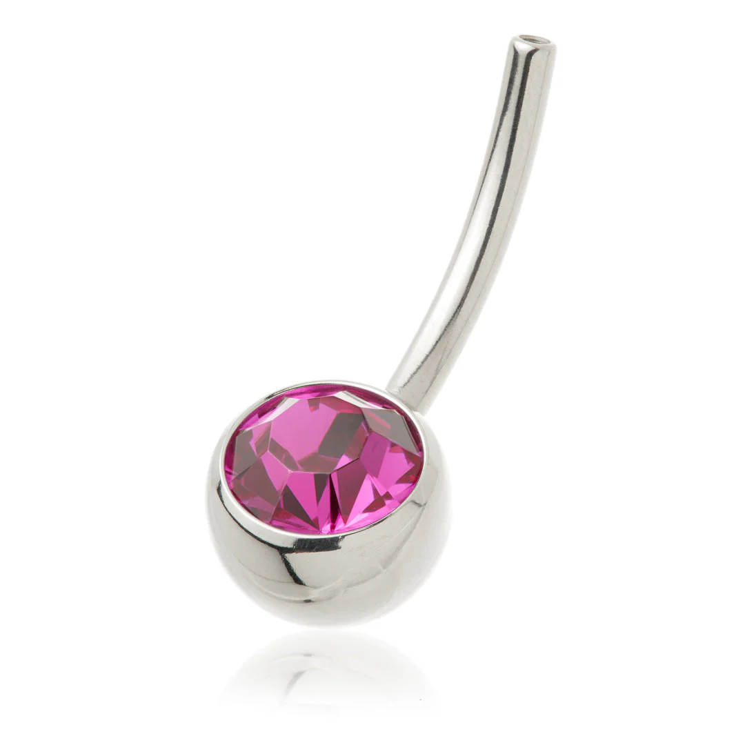 Perryman Titanium Internal Jewelled Navel Bar Stem With 0.9mm Thread - UK Made - Image 10