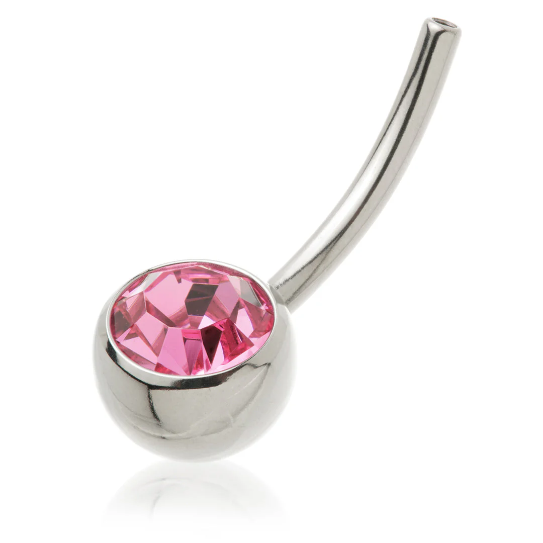 Perryman Titanium Internal Jewelled Navel Bar Stem With 0.9mm Thread - UK Made - Image 9