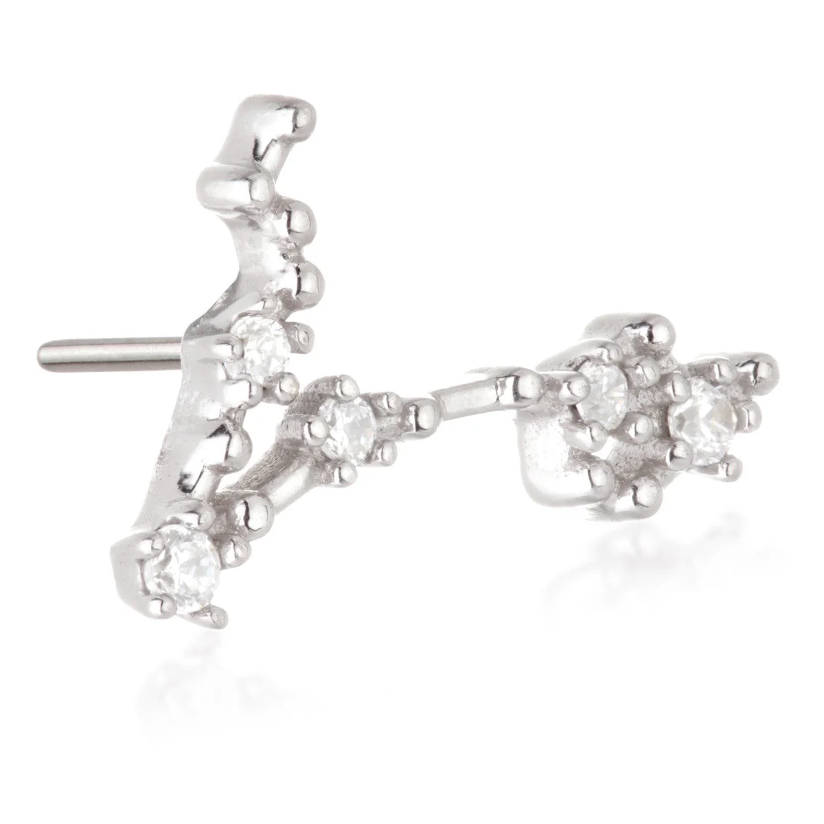 Pisces Threadless Jewelled Zodiac Constellation Pin Attachment - Image 2