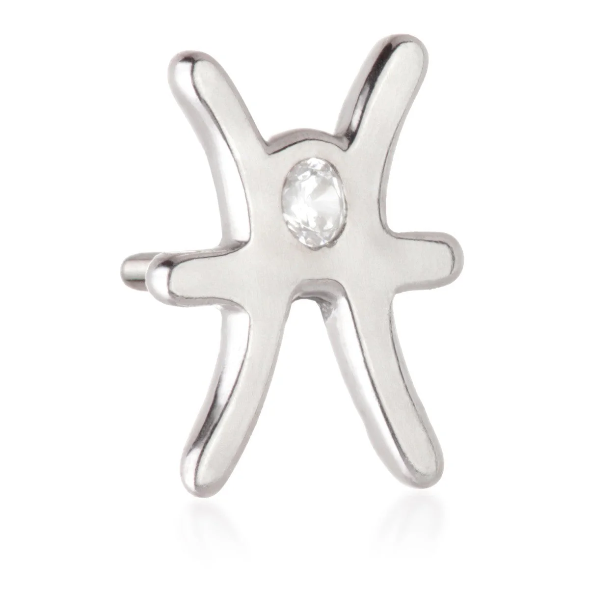 Pisces Threadless Jewelled Zodiac Pin Attachment - Image 2