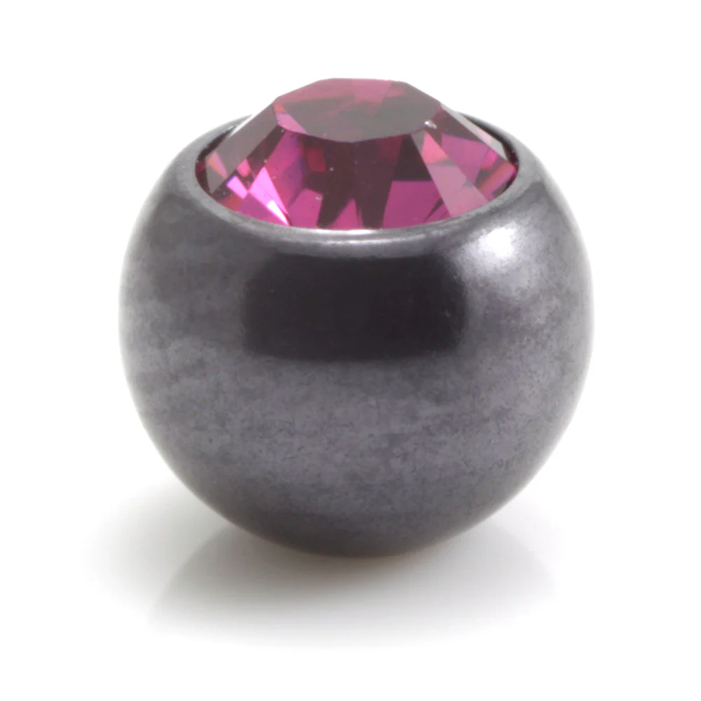 PVD Black Ti Clip In Gem Ball - Image 7