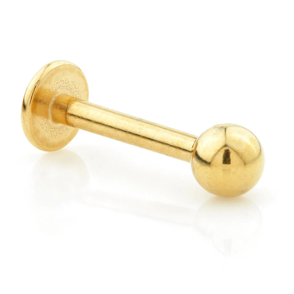 PVD Yellow Gold Ti External Labret 1.2mm