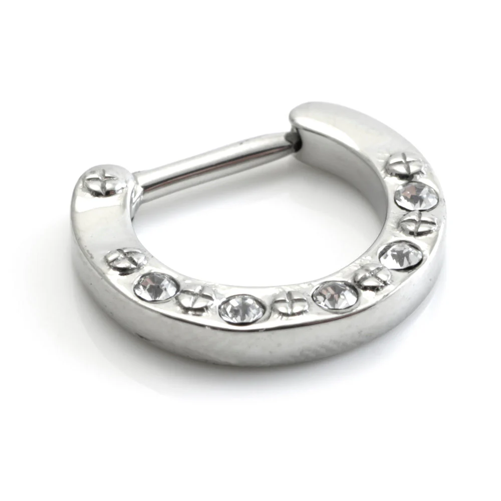 Steel Jewelled Septum Ring - Image 2