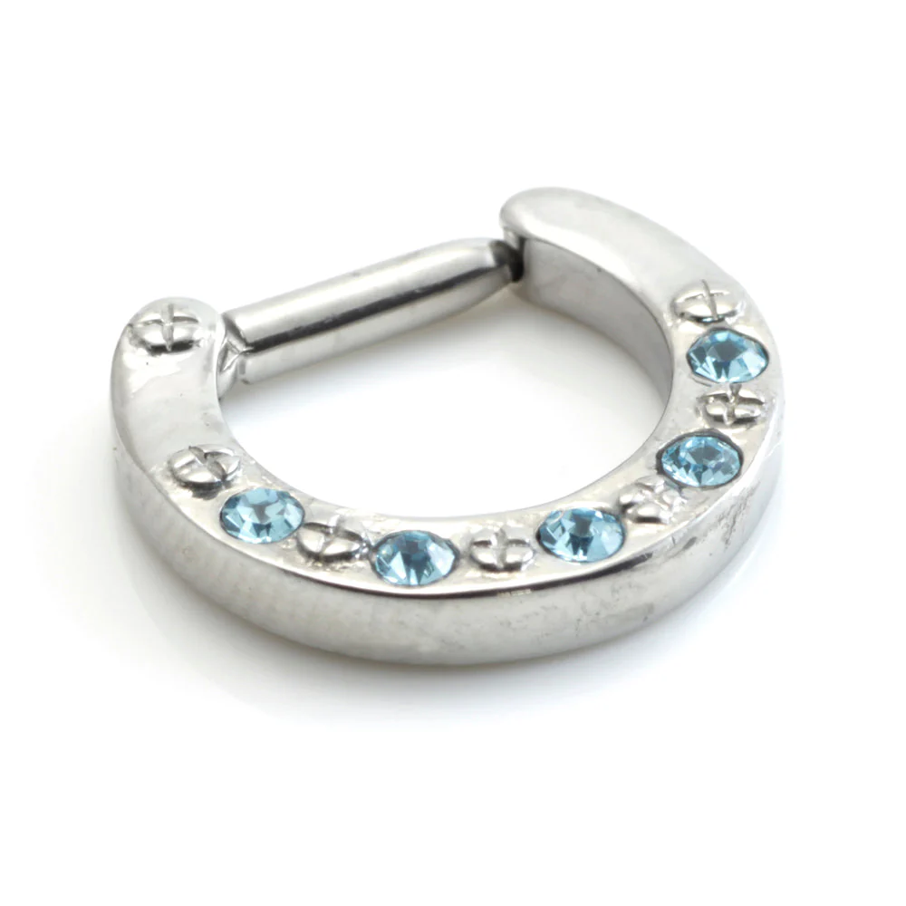 Steel Jewelled Septum Ring - Image 3